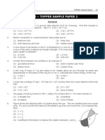 Aieee - Topper Sample Paper 2: Physics