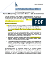Kind Attention PG Medical Candidates - 2021