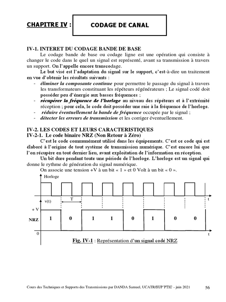Codage Bande de Base en Transmission | PDF | Détection et correction ...