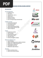 Selenium With Java Course Content