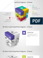 7641 01 3d Tetris Cube Powerpoint Diagram 6 Pieces 16x9