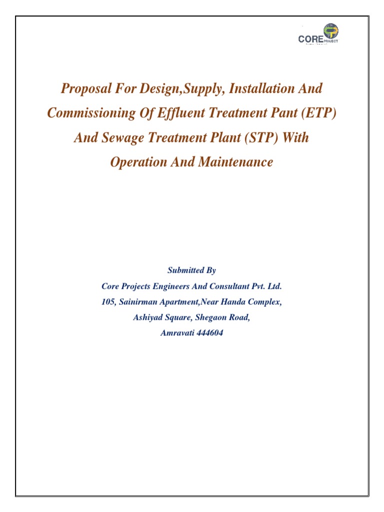 Wastewater Treatment Plant Proposal | PDF | Sewage Treatment | Water ...