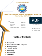 FYP Presentation: Study, Fabrication and Testing of Helical Blades Vertical Axis Wind Turbine (HBVAWT)