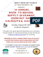 4Th Annual Back To School Supply Giveaway, Cookout and Haircuts & Hairdos