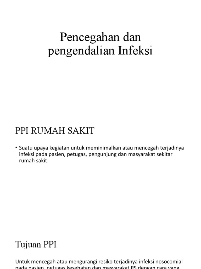 Pencegahan Dan Pengendalian Infeksi Pdf