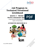 Special Program in Technical Vocational Livelihood: Quarter 1 - Module 1 Service Automotive Battery