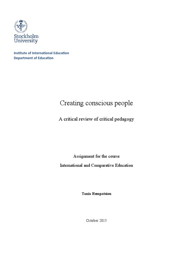 Freire's Critical Pedagogy Analysis | PDF | Pedagogy | Theory