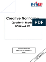 Creative Nonfiction: Quarter I-Module IV/Week IV