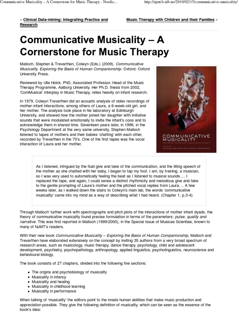 Communicative Musicality in Therapy | PDF | Emotions | Narrative