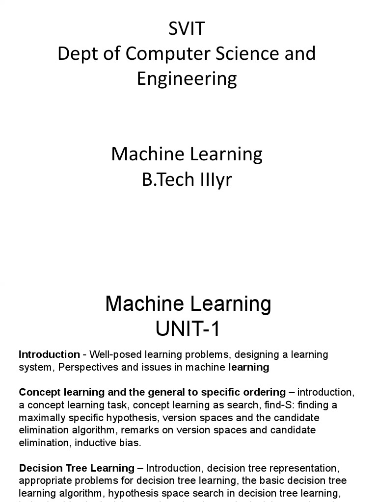 Machine Learning Course Overview | PDF | Machine Learning | Learning