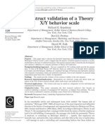 Construct Validation of A Theory XY Behavior Scale