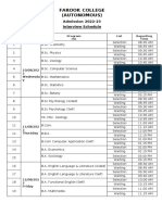 Farook College (Autonomous) : Admission 2022-23 Interview Schedule