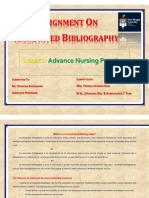 Assignment On ANNOTATED BIBLIOGRAPHY On Advance Nursing Practice MSC 1st Year