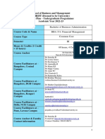 BBA331 Finanical Management Courseplan 2022-23 AACSB Approved