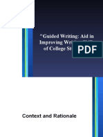 Guided Writing: Aid in Improving Writing Skills of College Students.