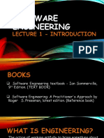 Software Engineering: Lecture 1 - Introduction