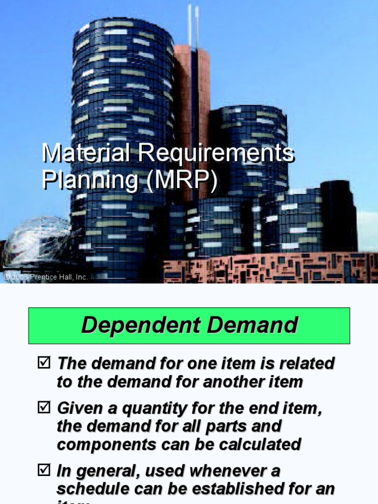 Material Requirements Planning PDF Secondary Sector Of The Economy