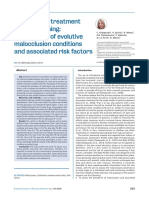 Orthodontic Treatment Need and Timing-Assessment of Evolutive Malocclusion Conditions and Associated Risk Factors