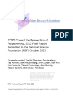 STEPS Toward The Reinvention of Programming, 2012 Final Report Submitted To The National Science Foundation (NSF) October 2012