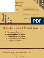 Undetermined Coefficients: Differential Equations
