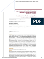 Determinantes Sociales de La Salud y Ca... Dores Informales. Manizales, Colombia