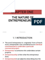 Chapter One: The Nature of Entrepreneurship