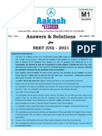 Answers & Solutions: For For For For For NEET (UG) - 2021