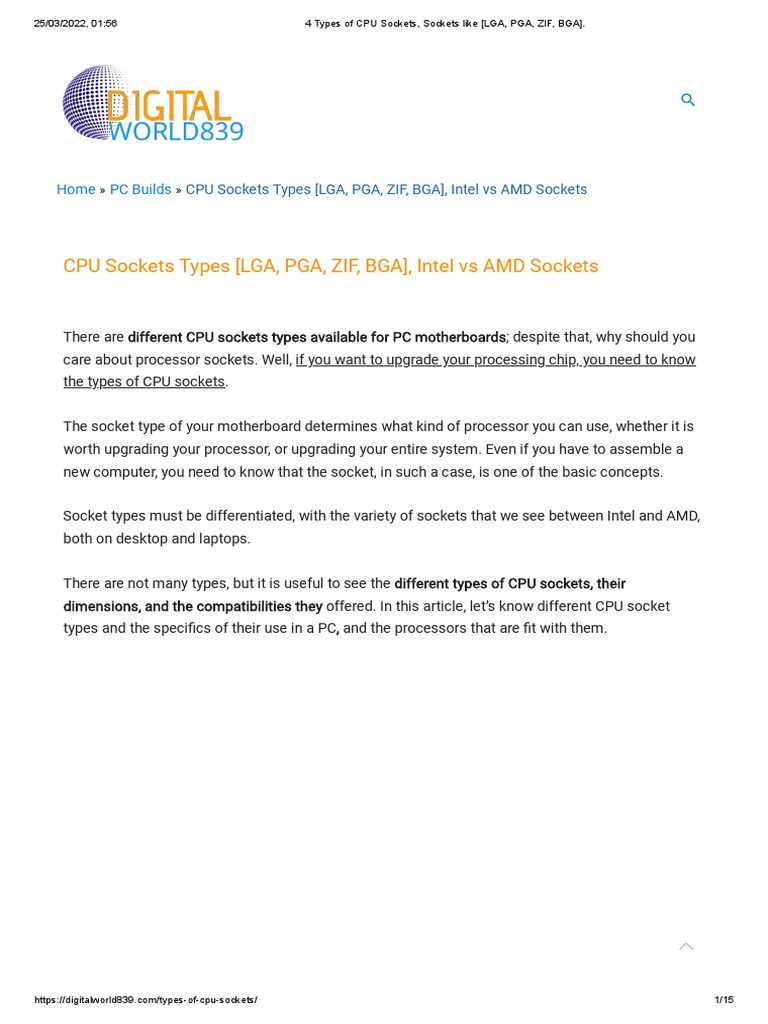 Understanding CPU Socket Types: LGA & PGA | PDF | Computer Hardware ...