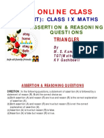 Maths Ix Assertion Reasoning Chapter 07