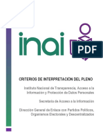 Criterios de Interpretación del Pleno sobre Transparencia