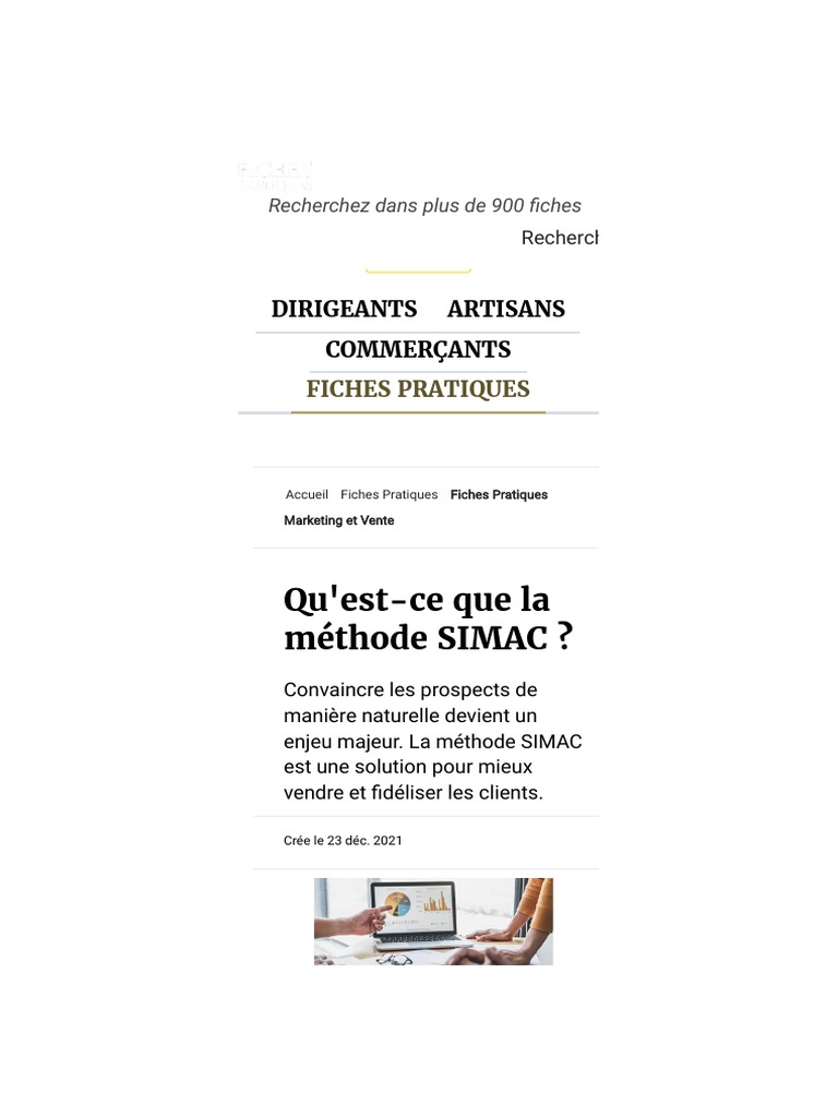 Tout Ce Qu'il Faut Savoir Sur La Méthode SIMAC | PDF | Sodles ...