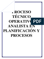 Analista de Planificacion y Procesos Tecnico Operativo