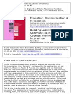 Education, Communication & Information: To Cite This Article: Karen Swan (2002) Building Learning Communities in Online