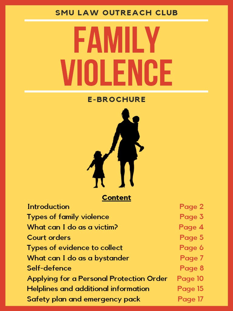 Family Violence Smu Law Outreach Club PDF Domestic Violence Violence