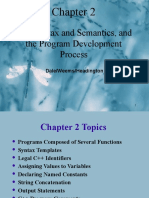 C++ Syntax and Semantics, and The Program Development Process