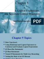 Conditions, Logical Expressions, and Selection Control Structures
