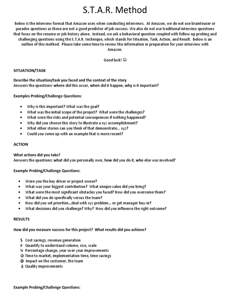 STAR Method | PDF | Interview | Cognitive Science