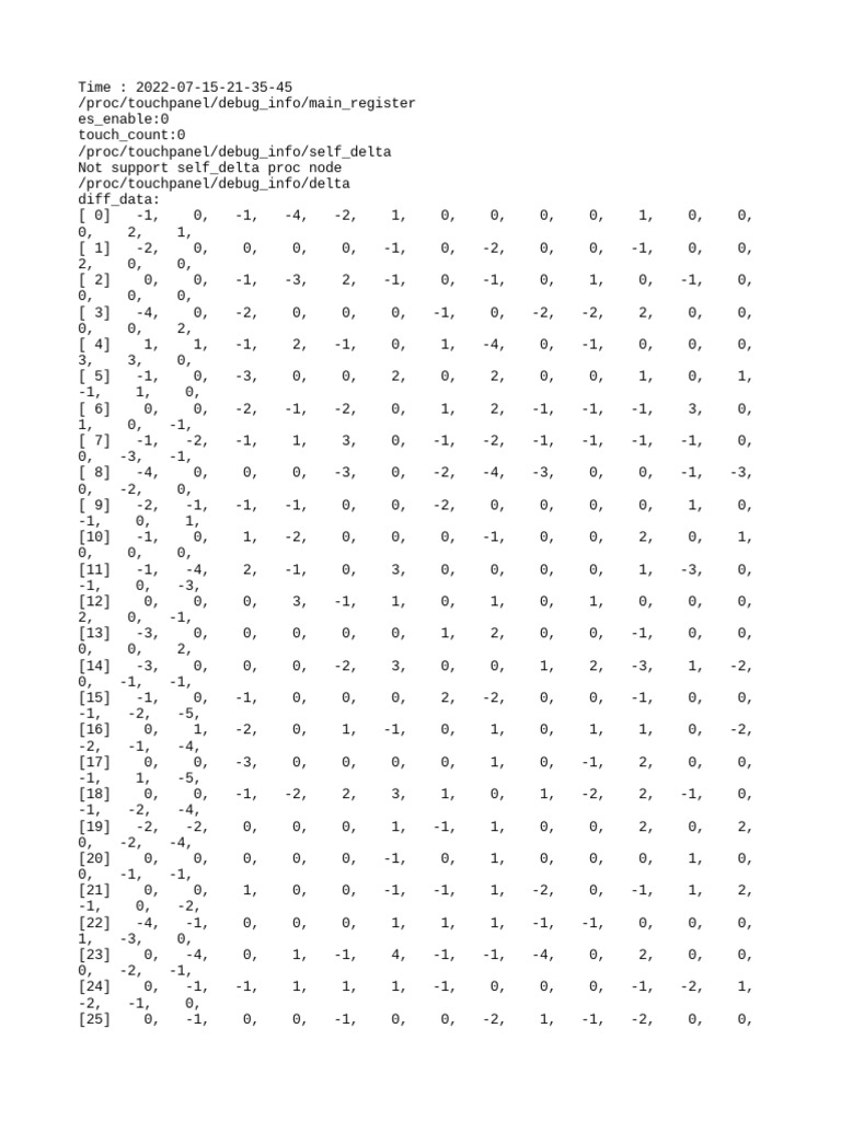 Touch Panel Debug Information | PDF | Data | Computer Data