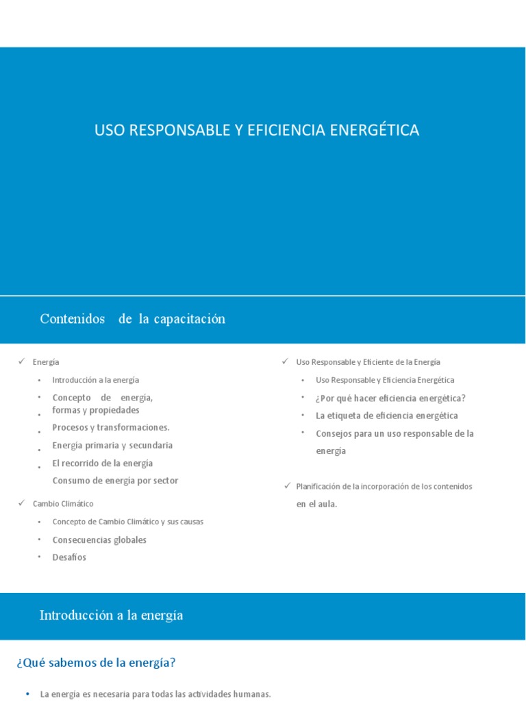 Eficiencia Energética y Uso Responsable | PDF | Uso eficiente de ...