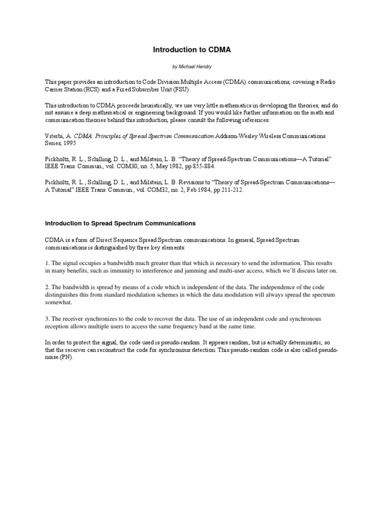 Introduction To CDMA | PDF
