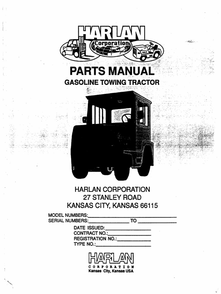 Harlan Gasoline Towing Tractor Parts Manual PDF Vehicles