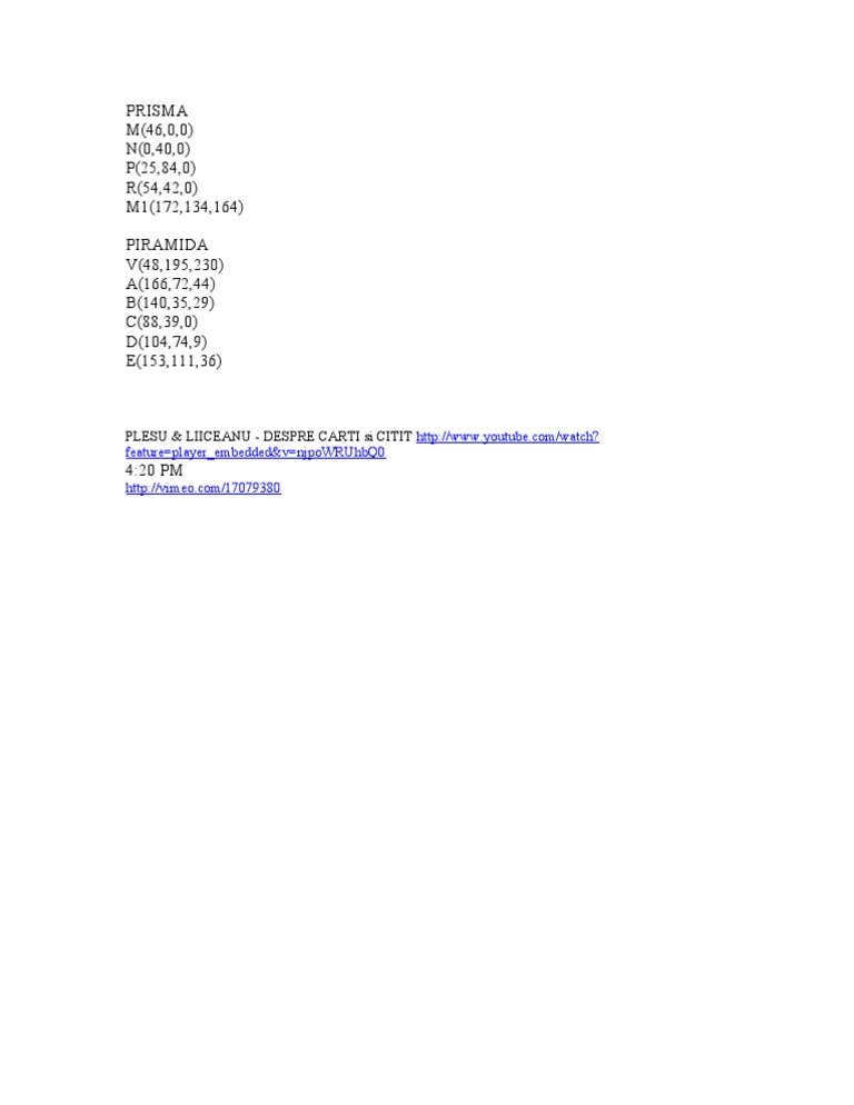 Color Codes and Video Links | PDF
