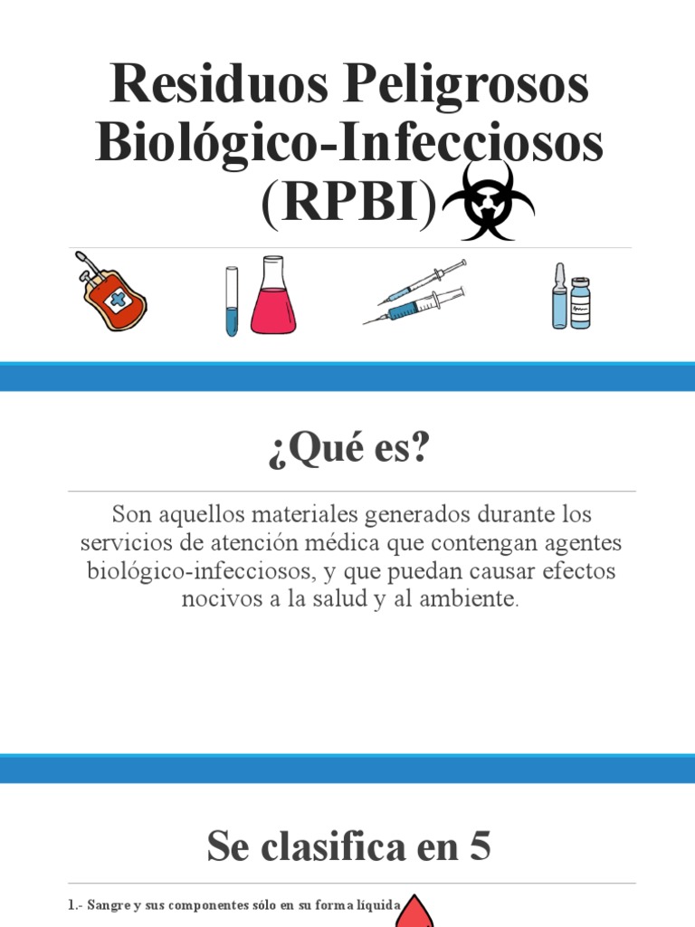 Residuos Peligrosos Biológico-Infecciosos (RPBI) | PDF | Residuos ...