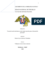 Ensayo "La Motivación Intrínseca Como Mejor Opción para El Desarrollo Personal"