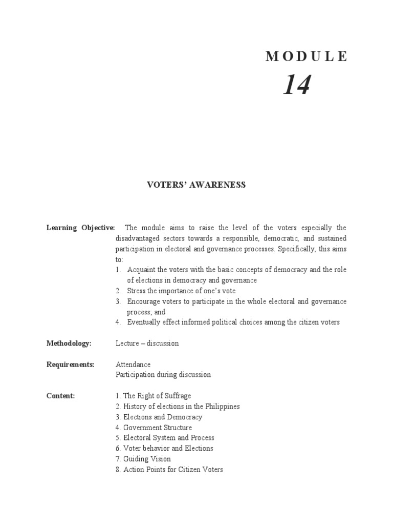 Voter Awareness and Electoral Participation | PDF | Elections | Initiative