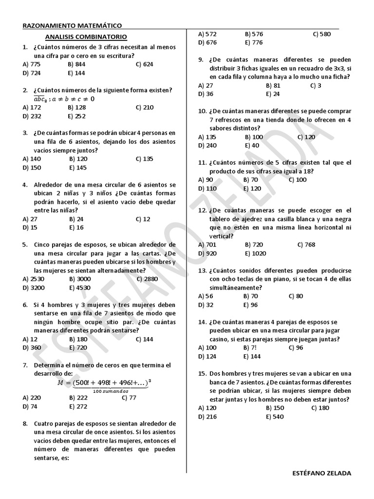 Analisis Combinatorio | PDF | Juegos competitivos | Ajedrez