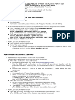 Pensioners Residing in The Philippines: (E.g. ACOP Compliance, Juan Dela Cruz, 01-2345678-9)