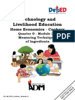 Technology and Livelihood Education: Home Economics - Cookery