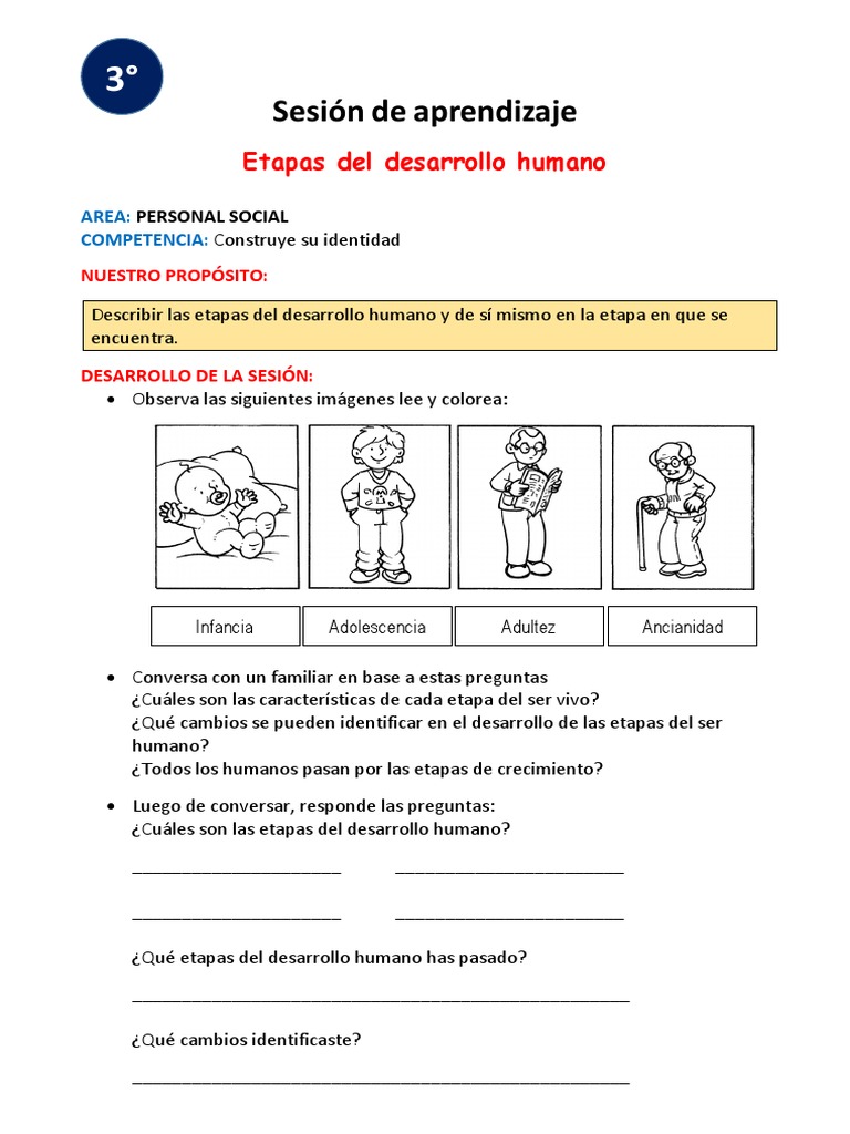 Actividades sobre etapas del desarrollo humano | PDF | Adultos | Vejez