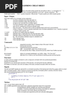 Korn Shell Programming Cheat Sheet: Special Characters